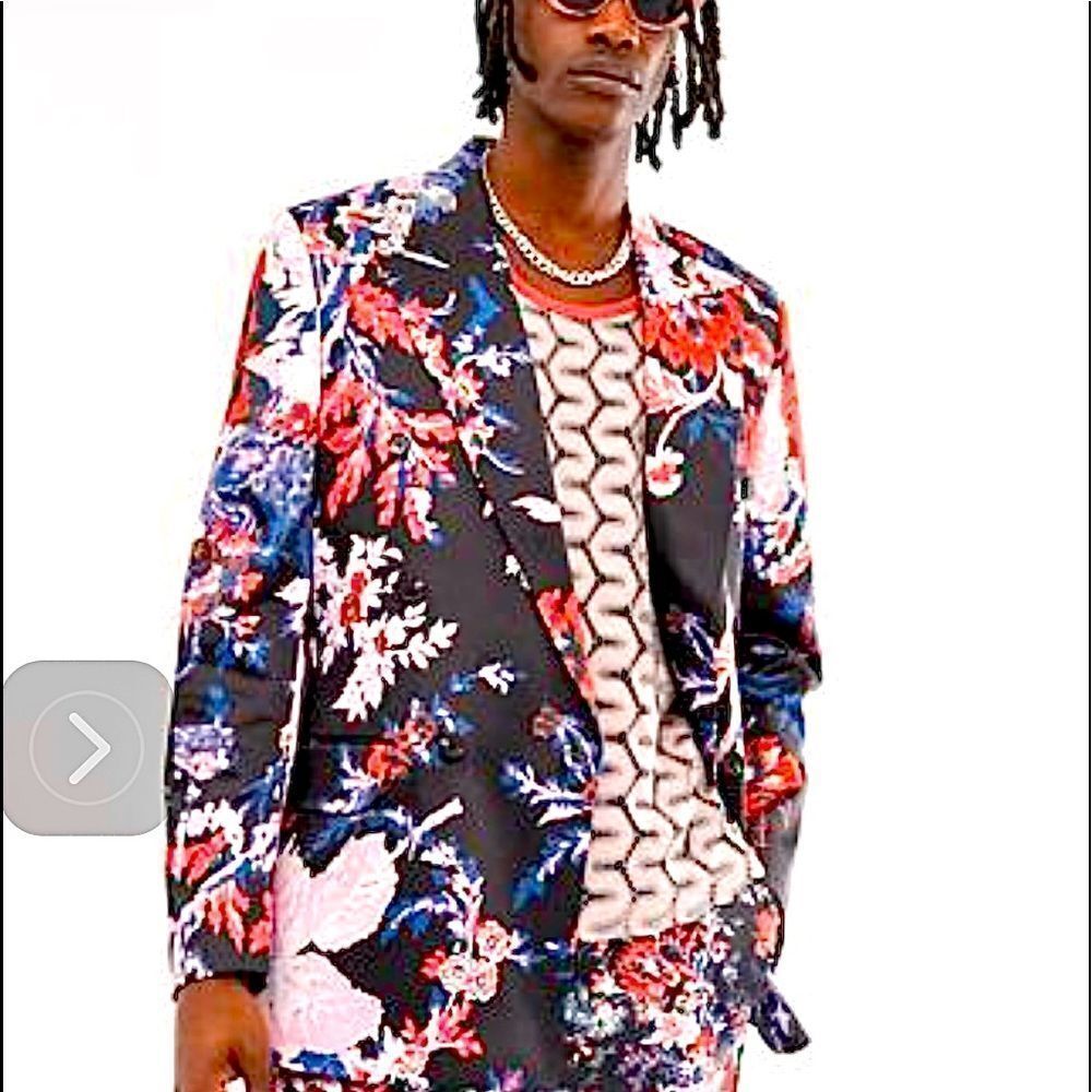 Floral Satin Blazer